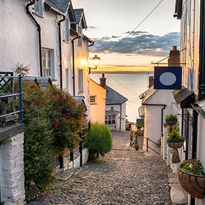 street in the coastal town of clovelly
